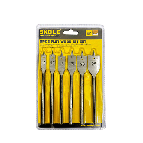 FLAT WOOD BIT 6PCS SET - SKOLE